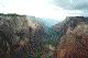 Overview of Zion NP with Angels Landing on the right.
